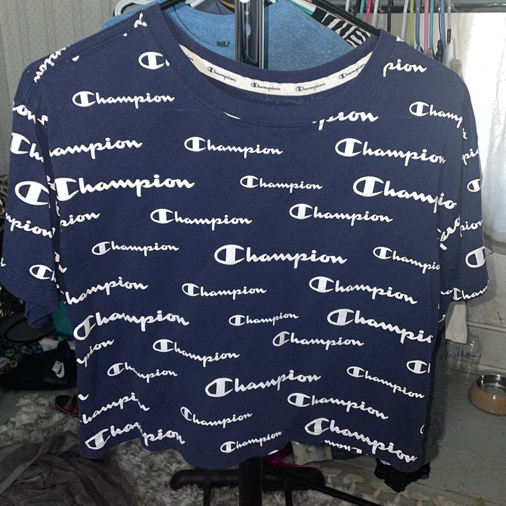 Champion navy blue crop top